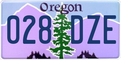 OR license plate 028DZE