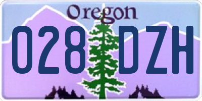 OR license plate 028DZH