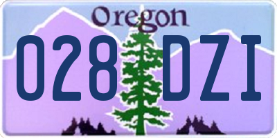 OR license plate 028DZI