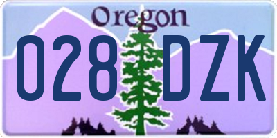OR license plate 028DZK