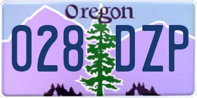 OR license plate 028DZP