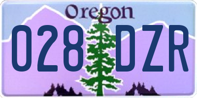 OR license plate 028DZR