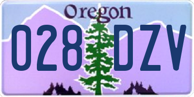 OR license plate 028DZV