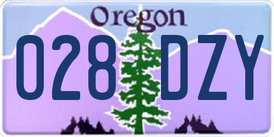 OR license plate 028DZY