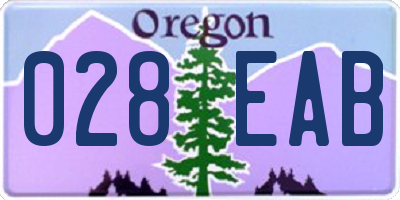 OR license plate 028EAB