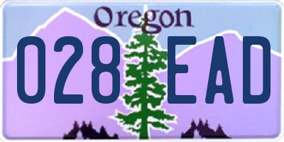 OR license plate 028EAD