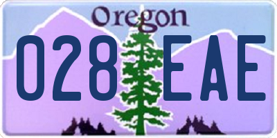 OR license plate 028EAE