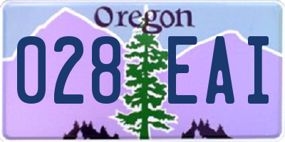 OR license plate 028EAI