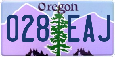 OR license plate 028EAJ
