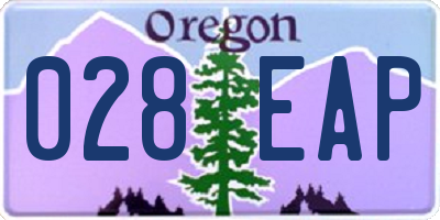 OR license plate 028EAP