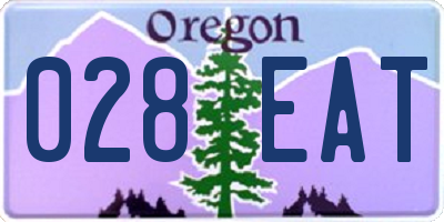 OR license plate 028EAT
