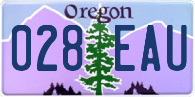 OR license plate 028EAU