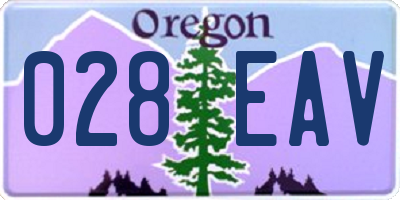 OR license plate 028EAV