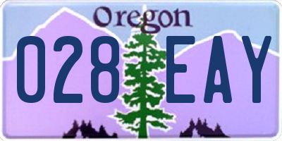 OR license plate 028EAY