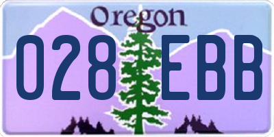 OR license plate 028EBB
