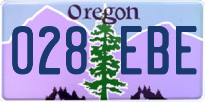 OR license plate 028EBE