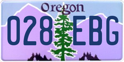 OR license plate 028EBG