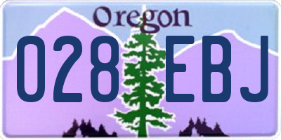 OR license plate 028EBJ