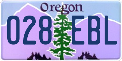 OR license plate 028EBL