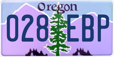 OR license plate 028EBP