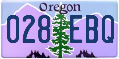OR license plate 028EBQ