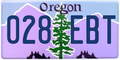 OR license plate 028EBT