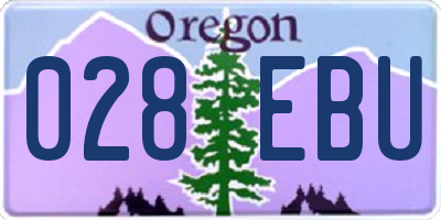 OR license plate 028EBU