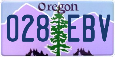 OR license plate 028EBV