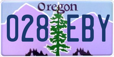 OR license plate 028EBY
