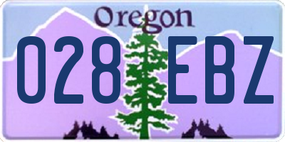 OR license plate 028EBZ