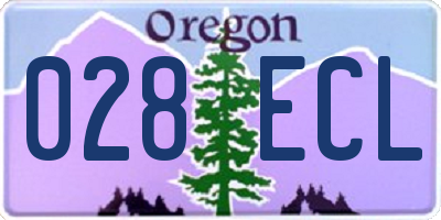 OR license plate 028ECL