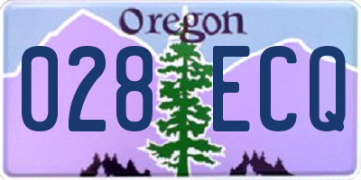 OR license plate 028ECQ