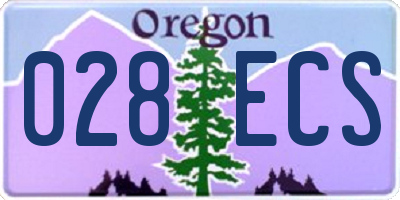 OR license plate 028ECS