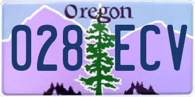 OR license plate 028ECV