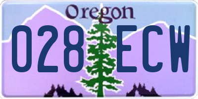 OR license plate 028ECW