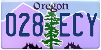 OR license plate 028ECY
