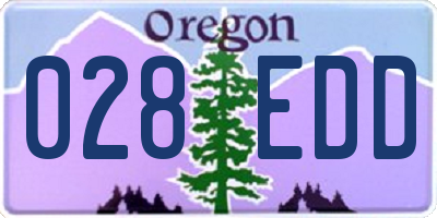 OR license plate 028EDD