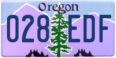 OR license plate 028EDF