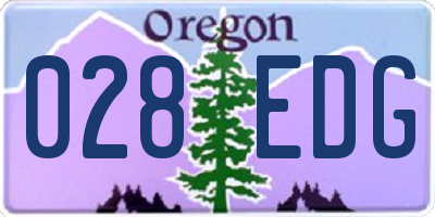 OR license plate 028EDG