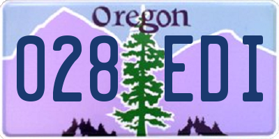 OR license plate 028EDI