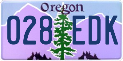 OR license plate 028EDK