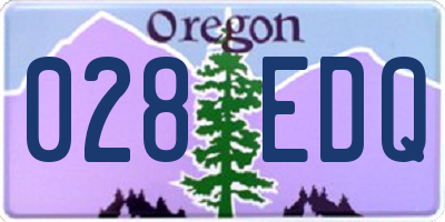 OR license plate 028EDQ