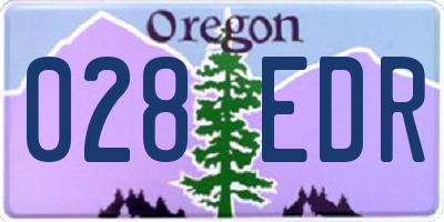 OR license plate 028EDR
