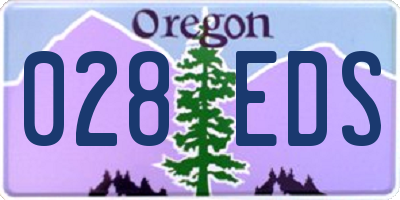 OR license plate 028EDS