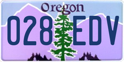 OR license plate 028EDV