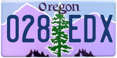 OR license plate 028EDX