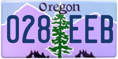 OR license plate 028EEB
