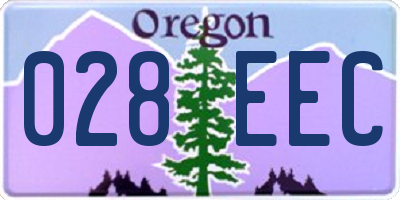 OR license plate 028EEC