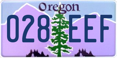 OR license plate 028EEF