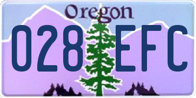 OR license plate 028EFC